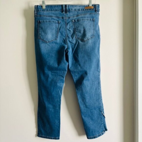 Royalty For Me Anklet Mid Rise Women's Blue Jeans Size 12 - Picture 2 of 8